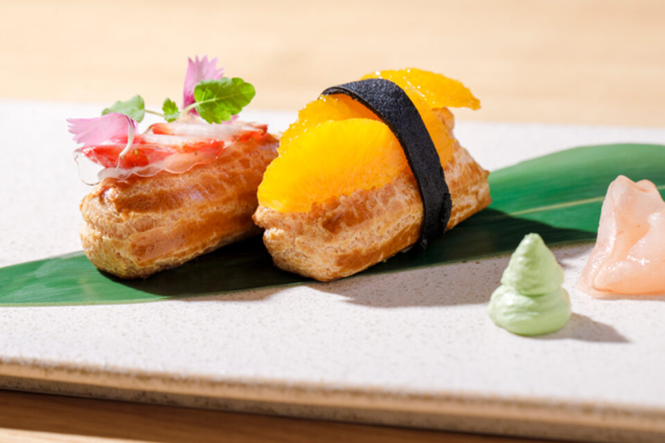 アラカルトデザート「お菓子の創作寿司」
