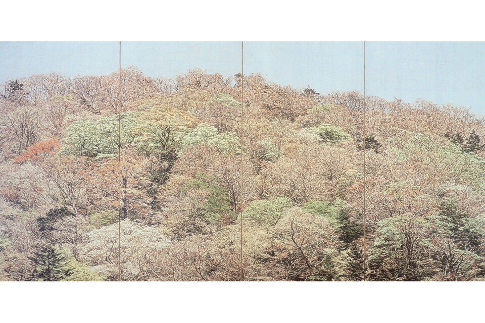 牛尾 武 《麗日》 1998年 四曲一隻屏風 成川美術館蔵