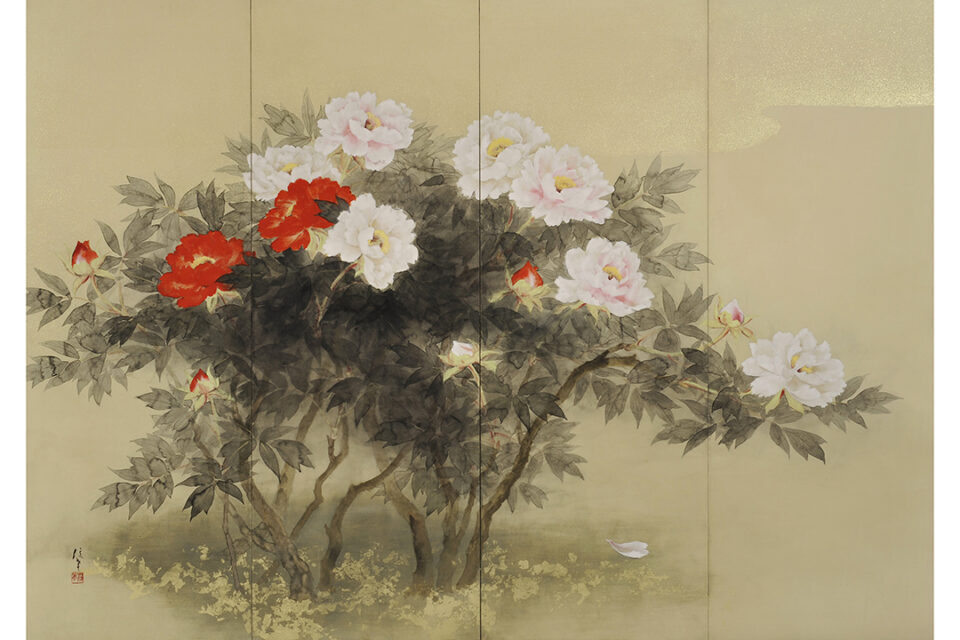 岡 信孝 《富貴紅白図》 2015年 170.0×240.5cm 成川美術館蔵