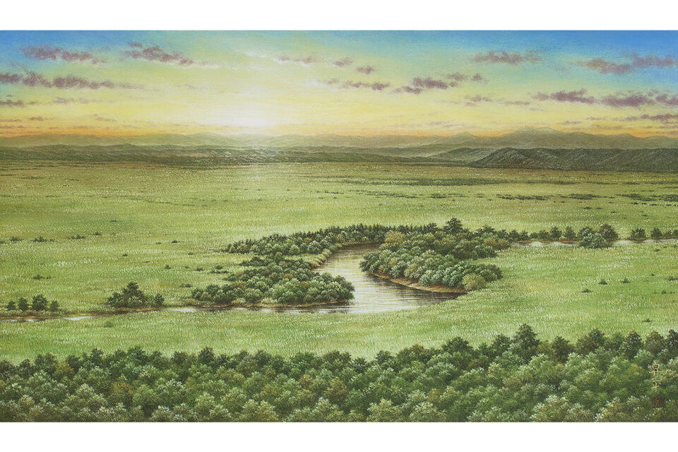 高崎 昇平 《悠緑》 2023年 53.0×90.9cm 成川美術館蔵