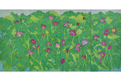 小笠原 元 《蓮》 2024年 180.0 x 346.0cm　成川美術館蔵