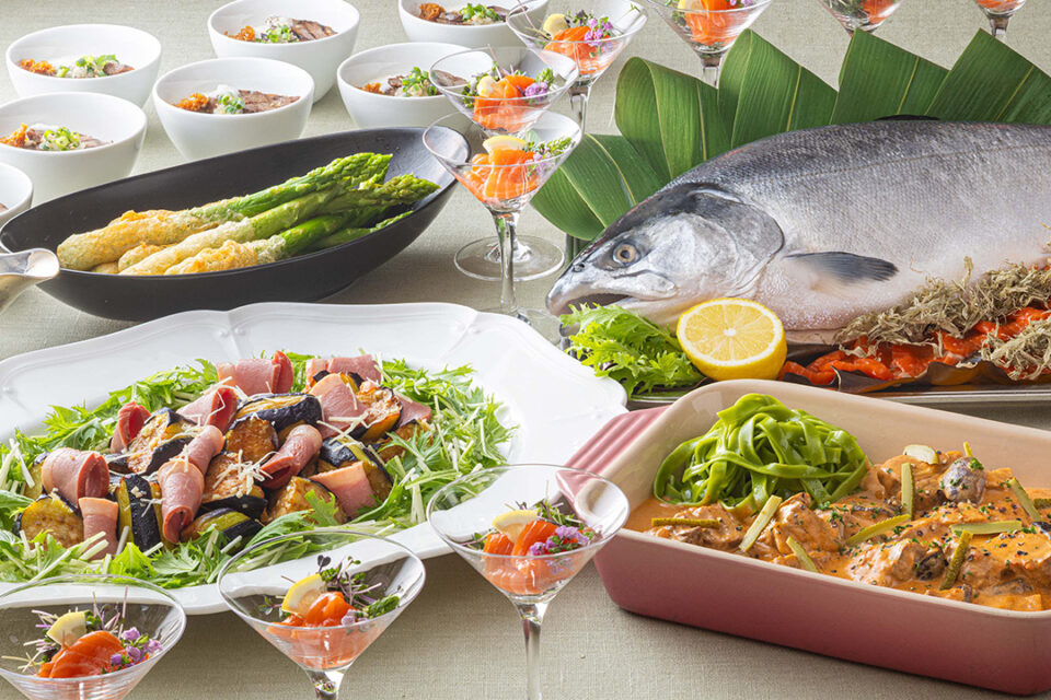 横浜ベイホテル東急の「ナイト・キッチンスタジアム こだわり食紀行 みやぎ」の料理