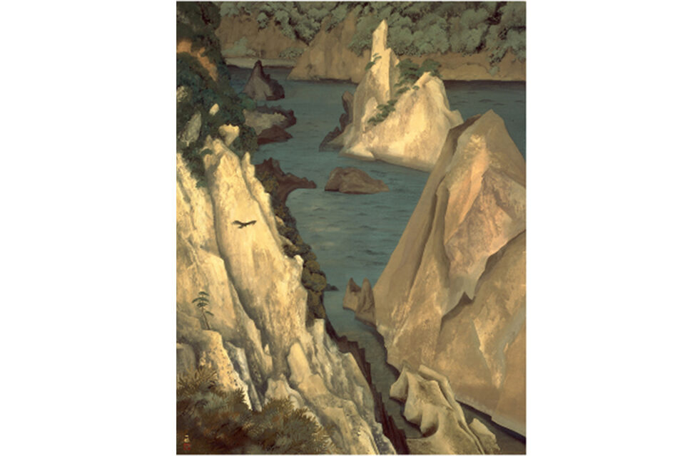 稗田一穂 《鷹の巣断崖・熊野灘》 1994年　145.5×112.1cm　成川美術館蔵